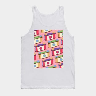 Retro Pinhole Camera Pattern - Spring Seasonal Color Palette Tank Top